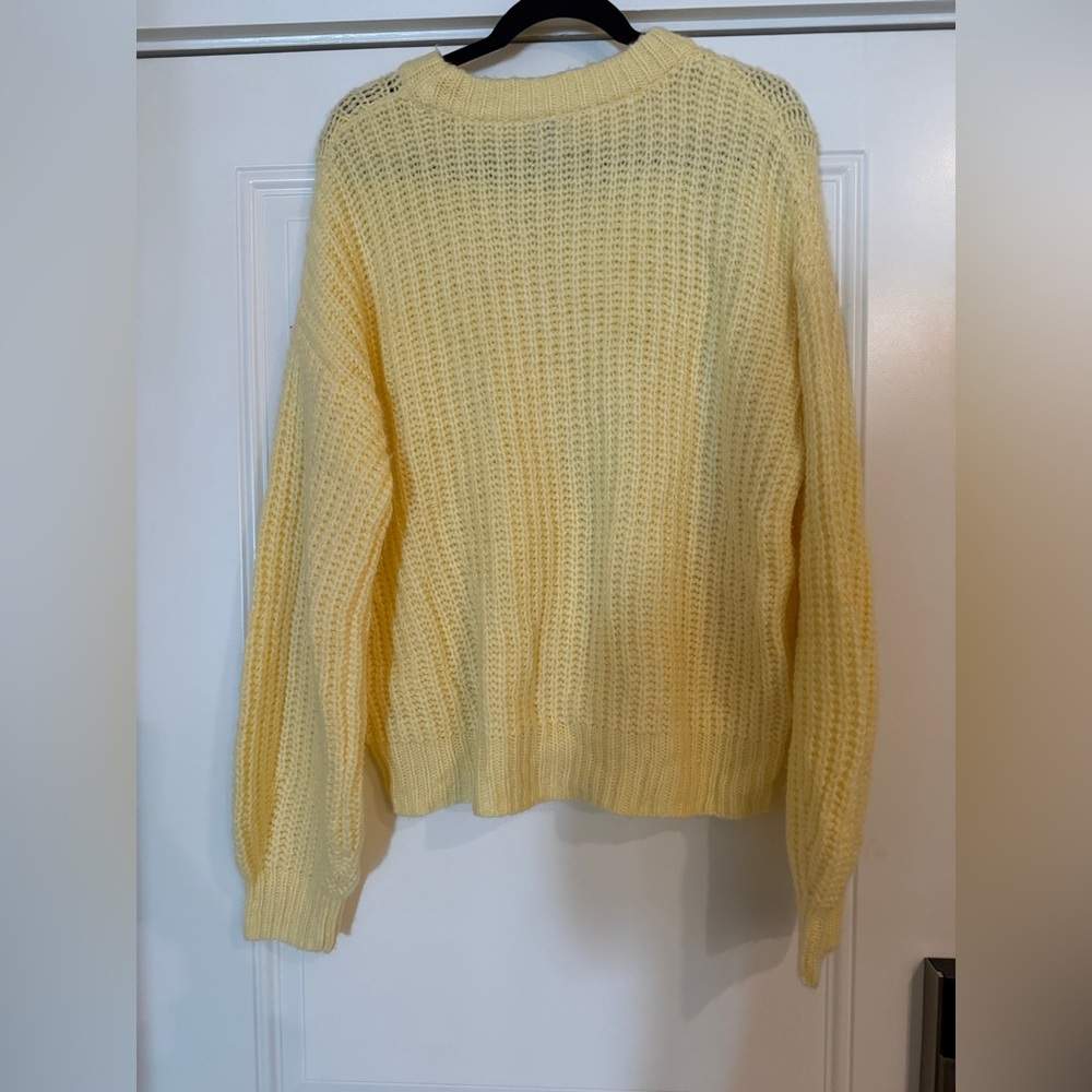 A New Day Yellow Chunky Knit Crewneck Sweater - Size Medium